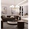 Z-Lite Leila Chandelier, 6-Light, 44 In.W x 10.75 In.H, Luxe Gold/White Linen 744-44R-LG - alternate 5